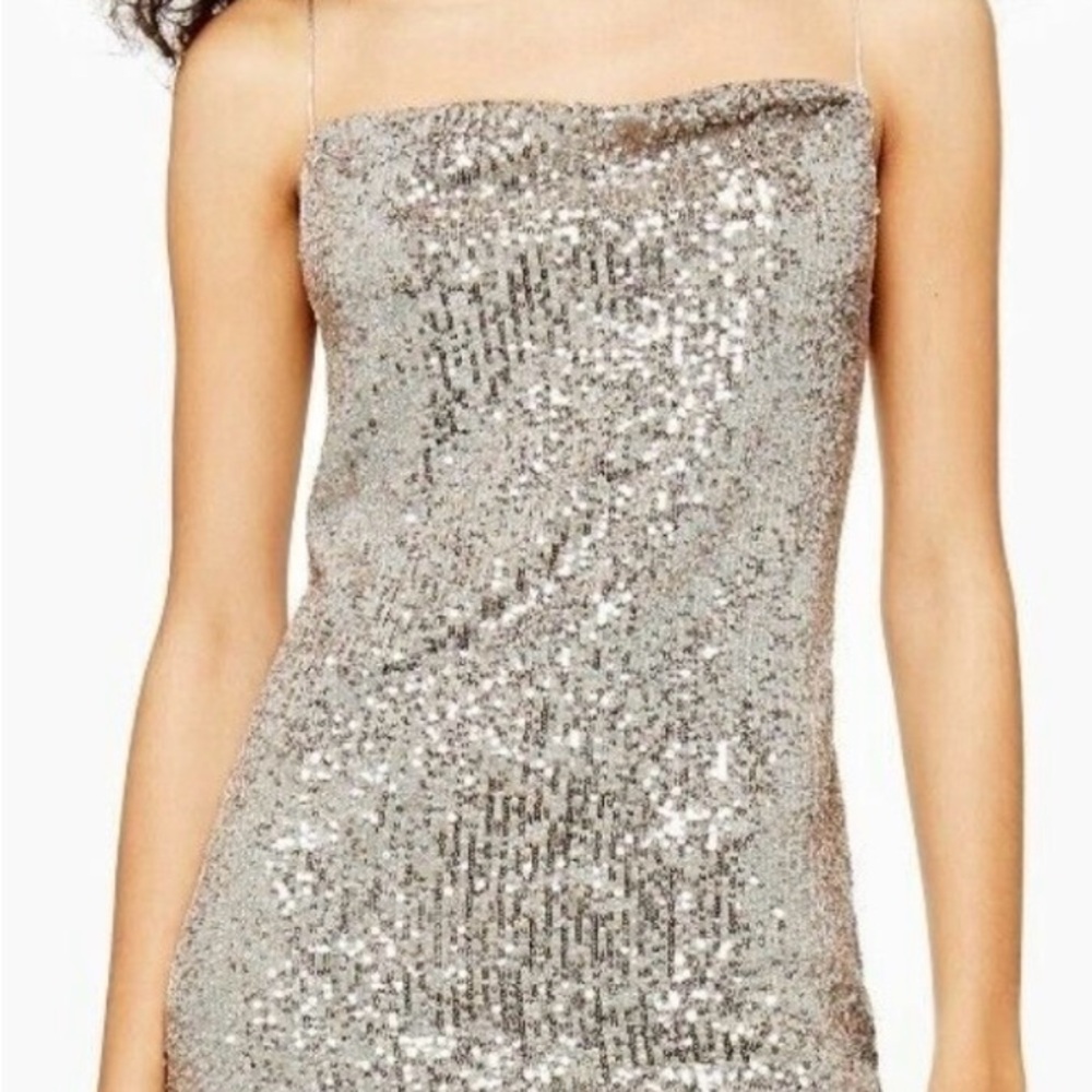 H&M Divided Gold Sequins Mini Coctail Dress